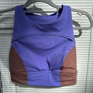 Lululemon Hike To Swim Bra Size 6 Brown Purple Medium Support B C Cup